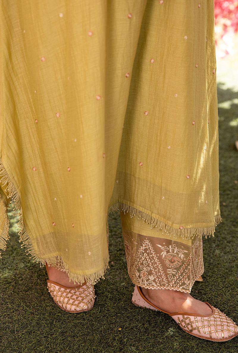 Mint Green Thread Jaal Square Neck Aafreen Kurta Set
