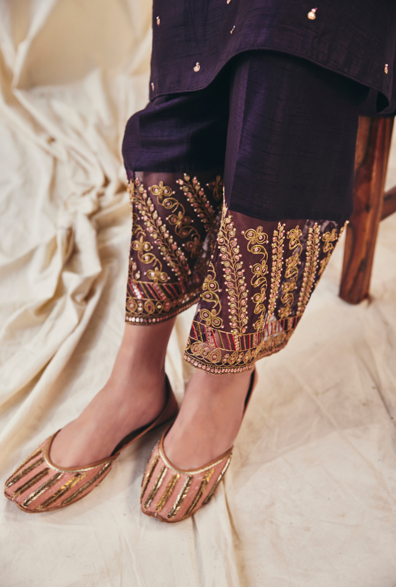 Deep Purple Noor Farshi Meera Kurta Set