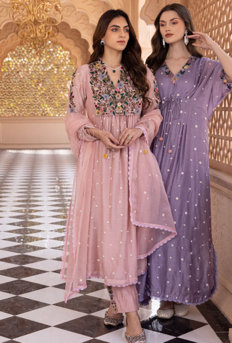 Lilac Orchid Long Sahiba Kaftan
