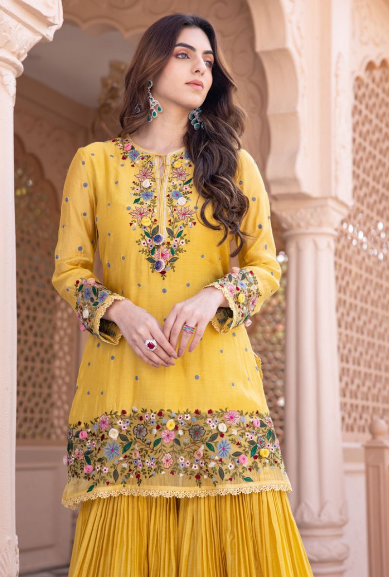 Yellow Orchid Sahiba Gharara Set