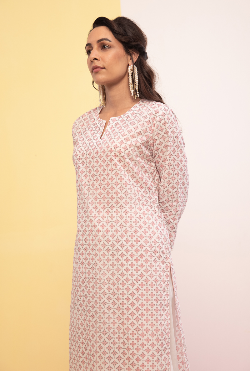 Pink Cotton Candy Straight Kurta Set