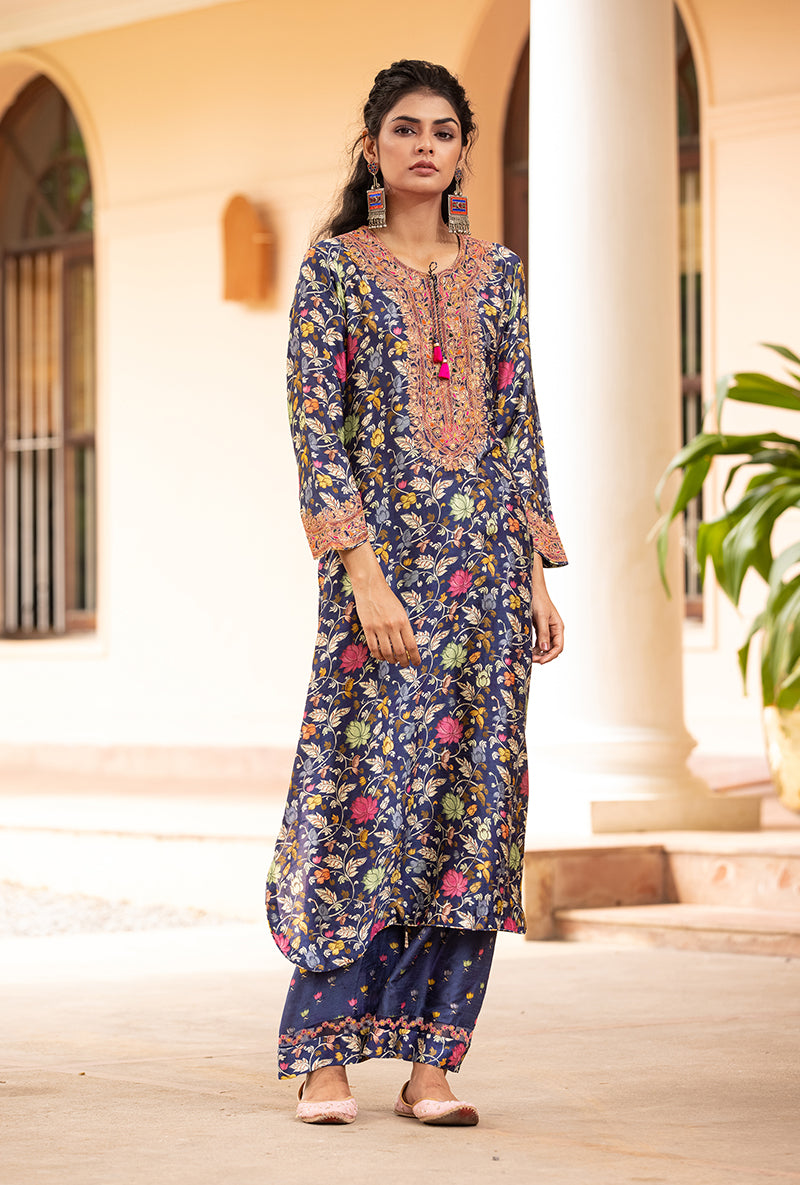Blue Bandh Gala Mehreen Kurta Set