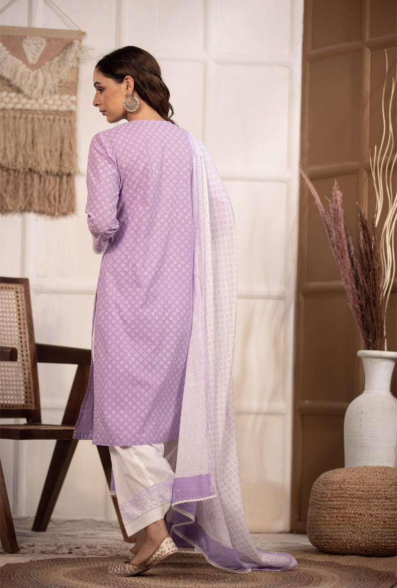 Lilac Bandhej Salwar Set