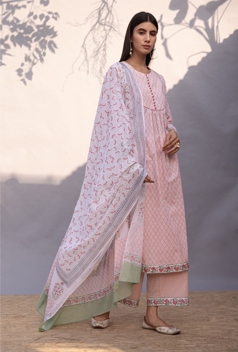 Peach Gather Maya Kurta Set
