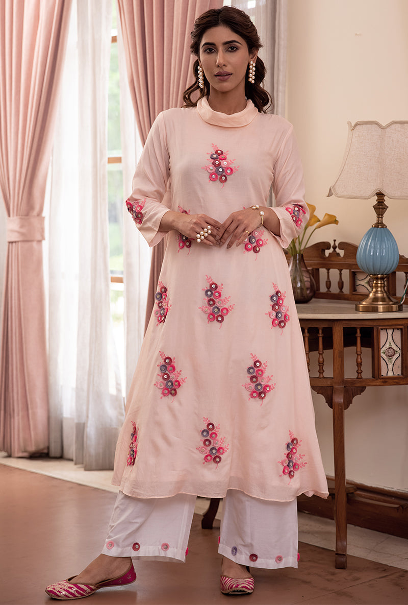 Pink Cowl Akai Tunic Set
