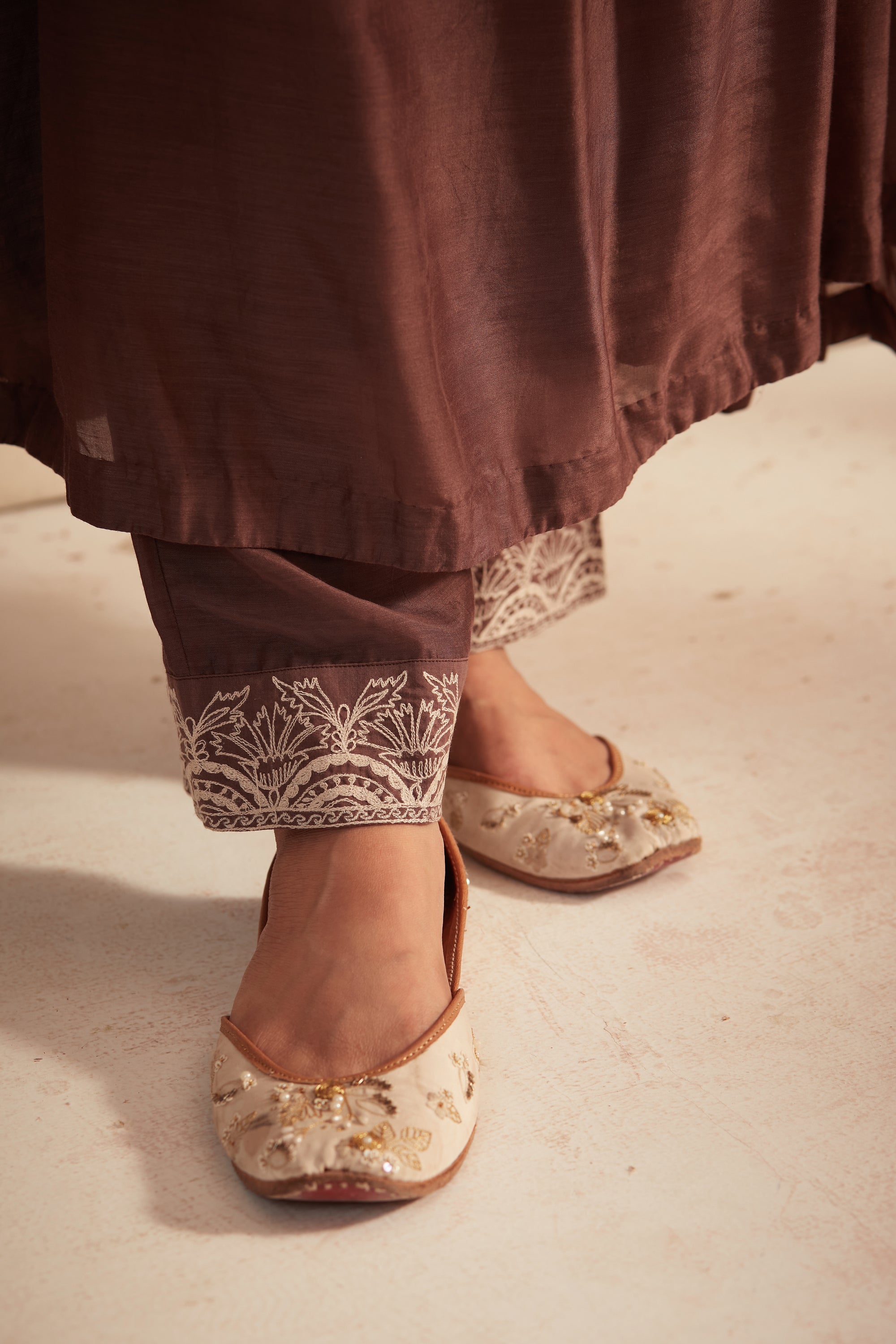 Taupe Pintuck Inaya Kurta Set