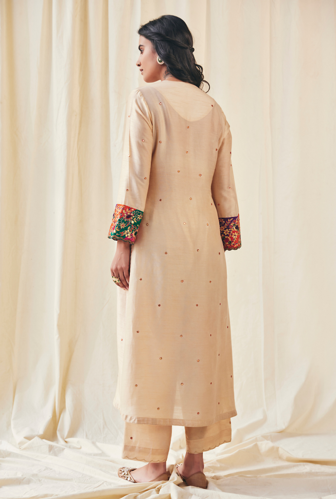 Beige Gota Paisley Meera Kurta Set