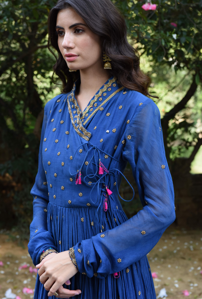 Blue Gul Anarkali Set