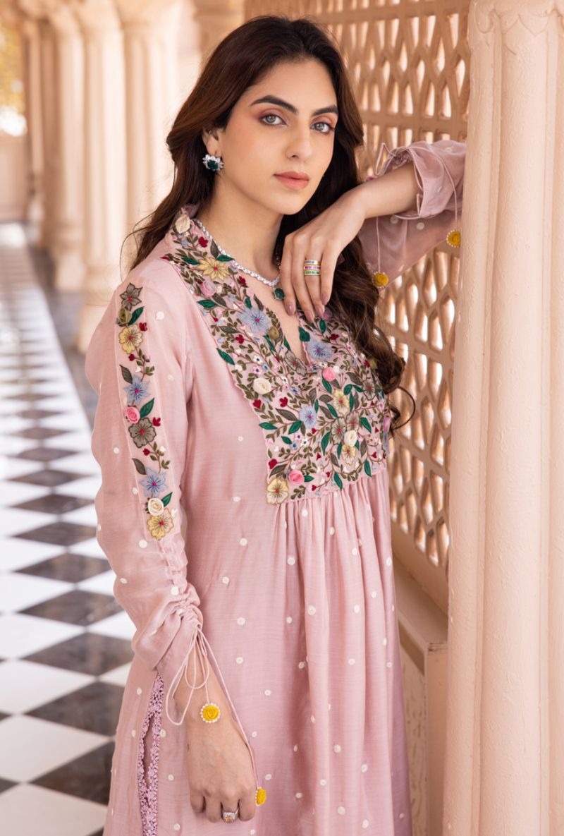 Pink Orchid Frockstyle Sahiba Kurta Set