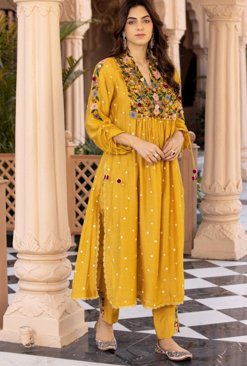 Yellow Orchid Frockstyle Sahiba Kurta Set