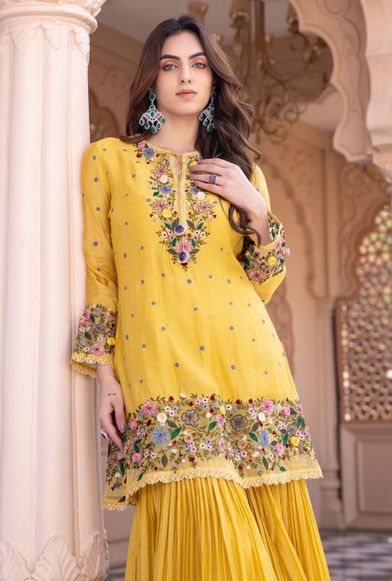 Yellow Orchid Sahiba Gharara Set