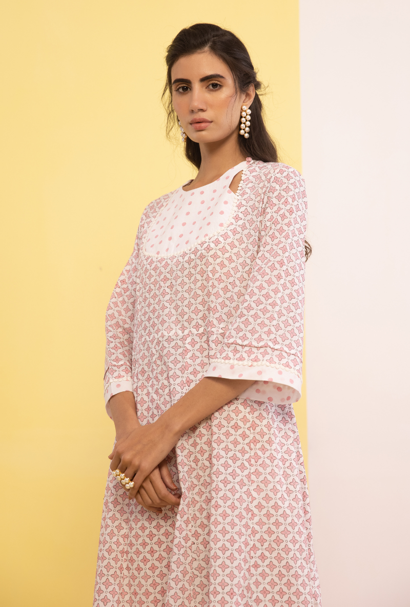 Pink Cotton Candy Anarkali Kurta Set