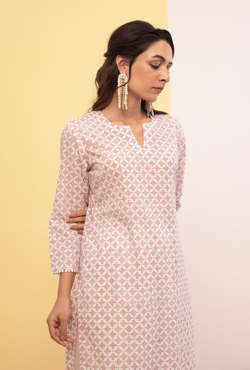 Pink Cotton Candy Straight Kurta Set