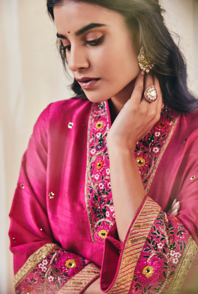 Light Royal Pink Meera Kurta