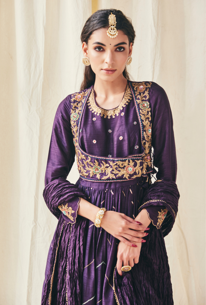 Purple Poshak Meera Anarkali Set