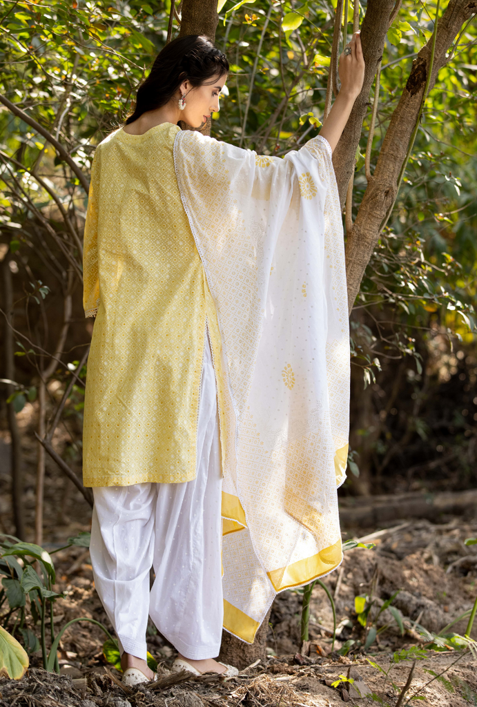 Yellow/Ivory Titlie Salwar Kurta Set