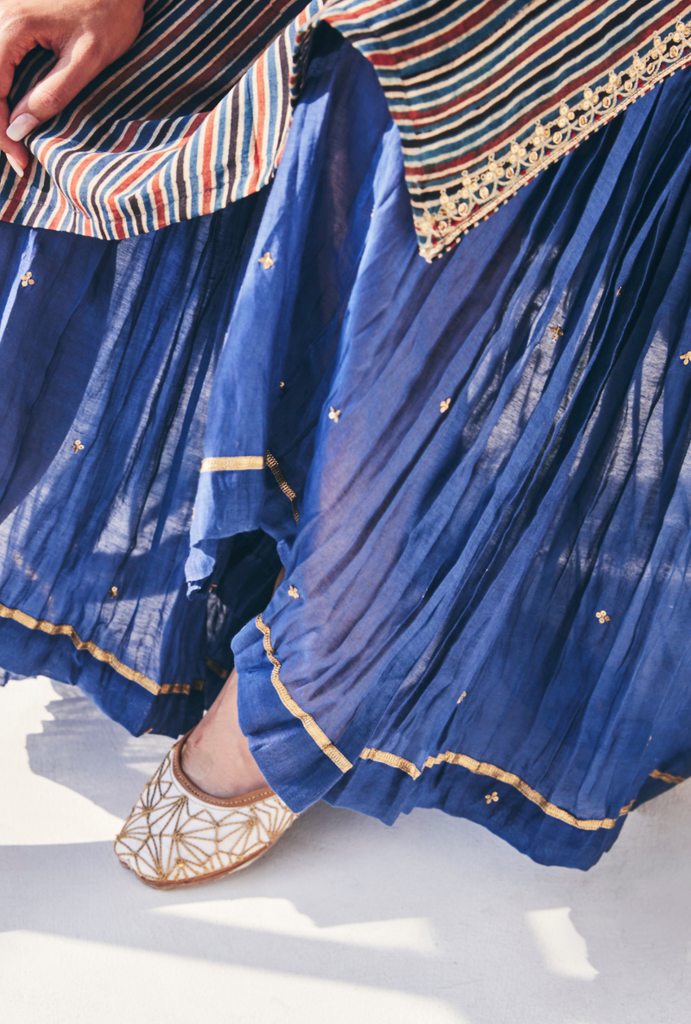 Blue Stripes Fiza Kurta Set