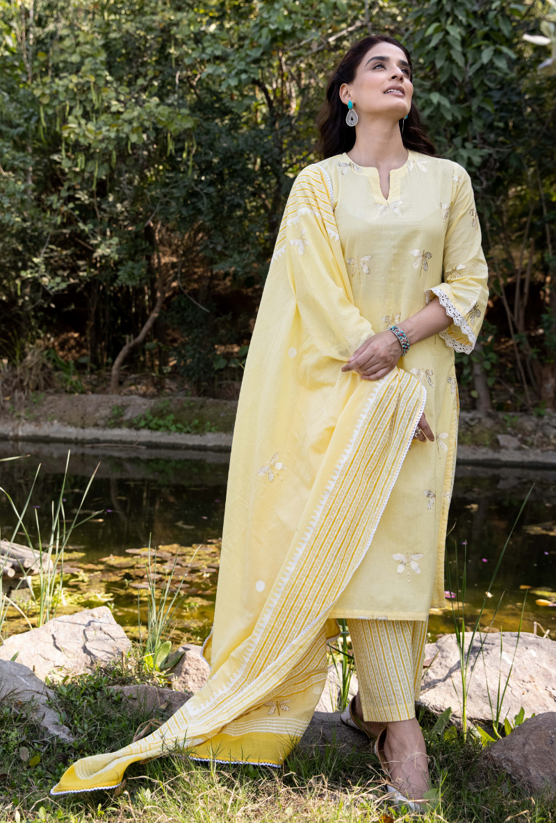 Yellow Titlie Straight Kurta Set