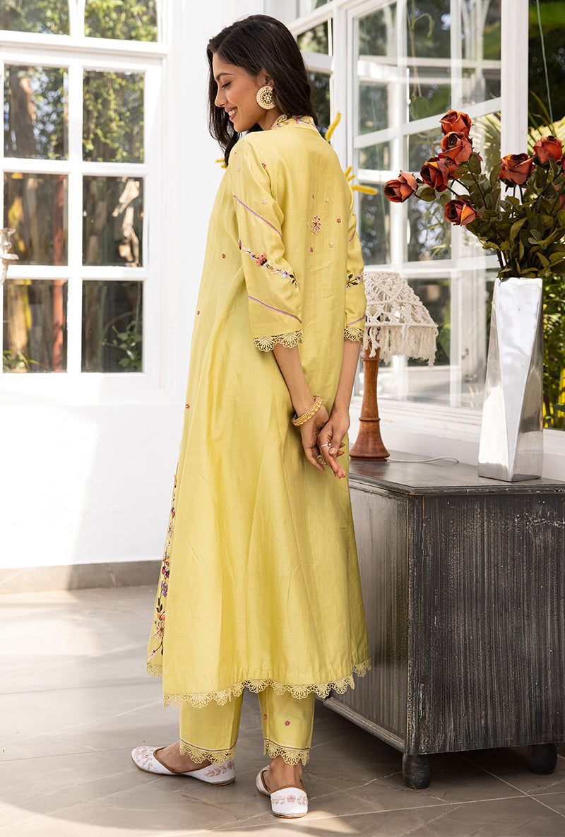 Green French Knot Pocket Style Suhaani Kurta Set