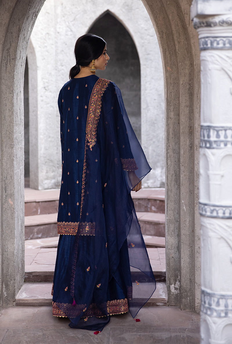 Navy Gharara Ulfat Set