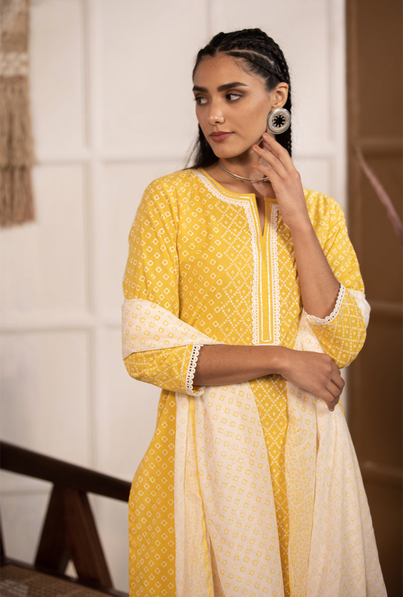 Yellow Bandhej Salwar Set