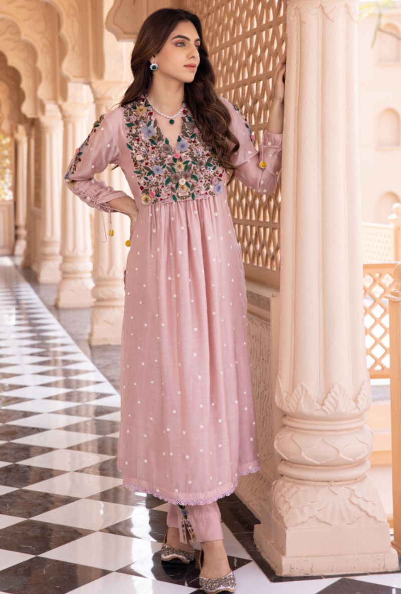 Pink Orchid Frockstyle Sahiba Kurta Set