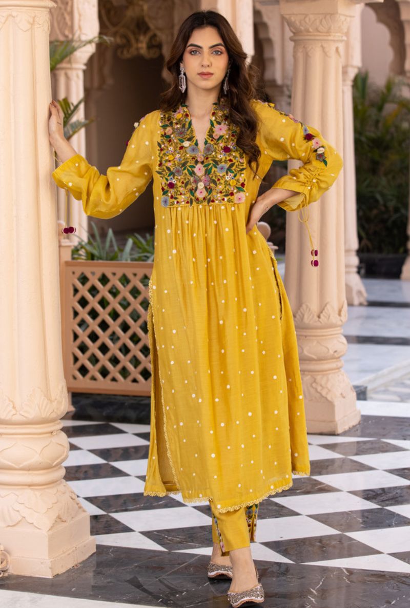 Yellow Orchid Frockstyle Sahiba Kurta Set