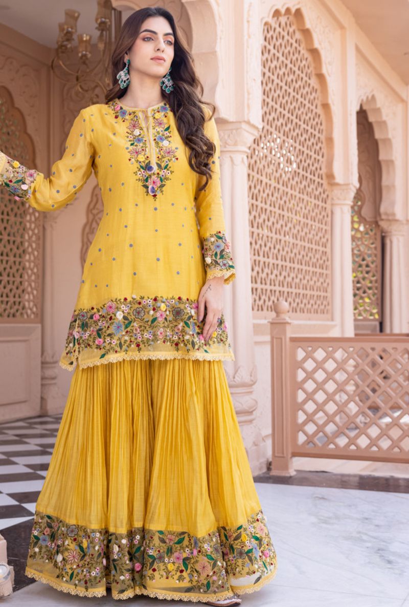 Yellow Orchid Sahiba Gharara Set