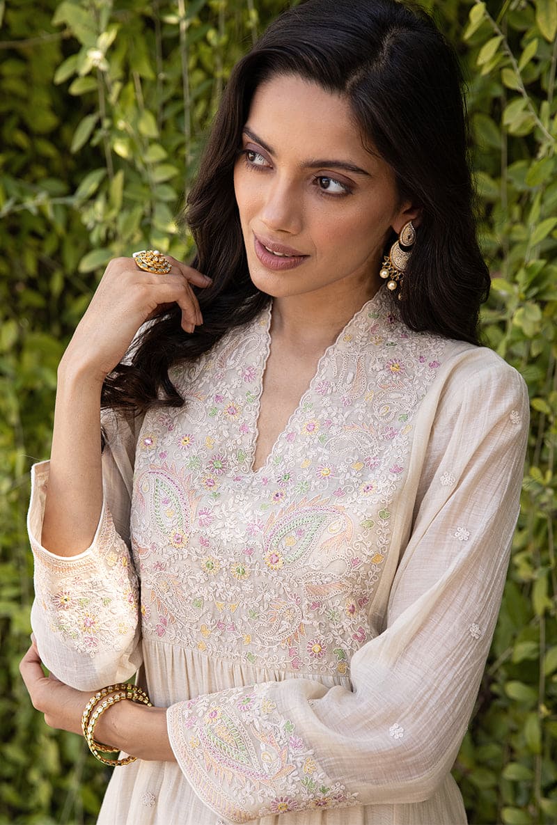 Ivory Dori Paisley Aafreen Kurta Set