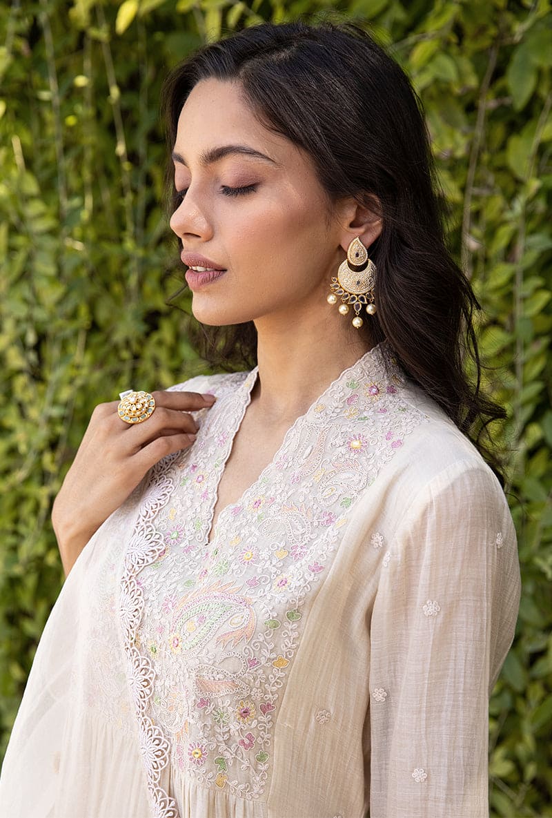 Ivory Dori Paisley Aafreen Kurta Set