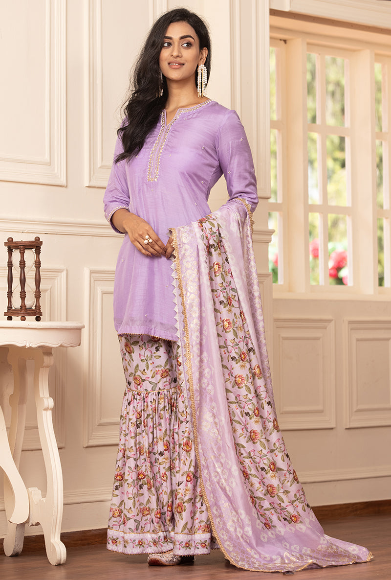 Lavender Kiah Gharara Set