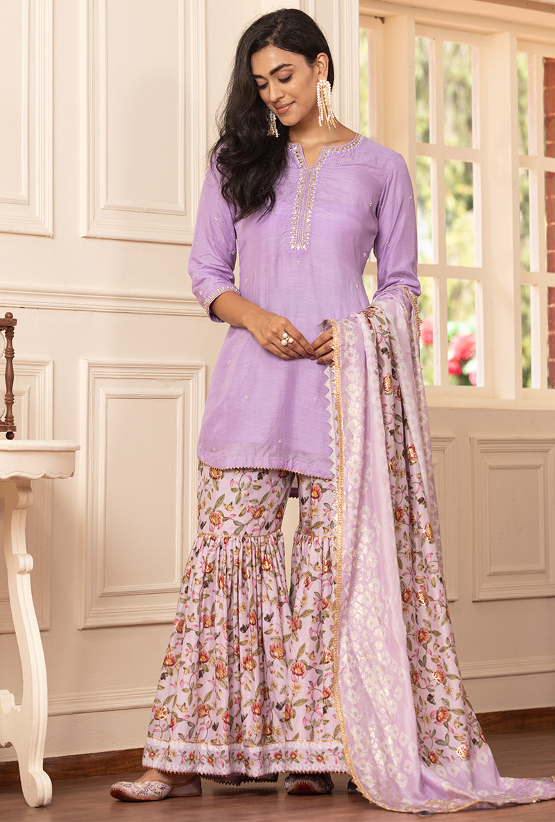 Lavender Kiah Gharara Set