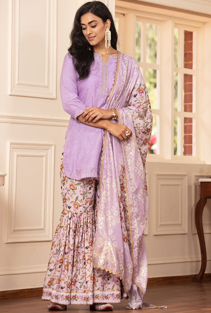 Lavender Kiah Gharara Set