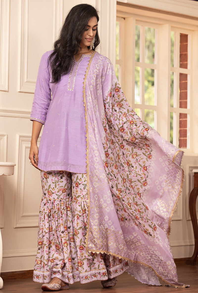 Lavender Kiah Gharara Set