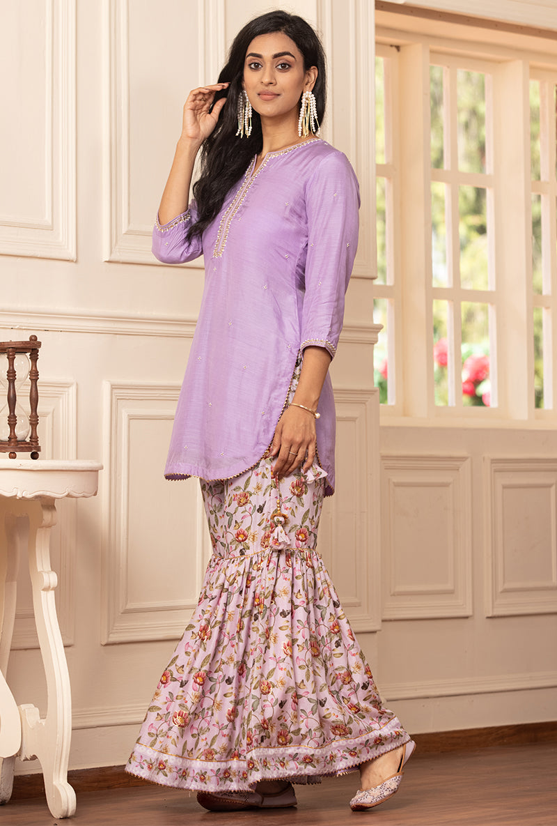 Lavender Kiah Gharara Set