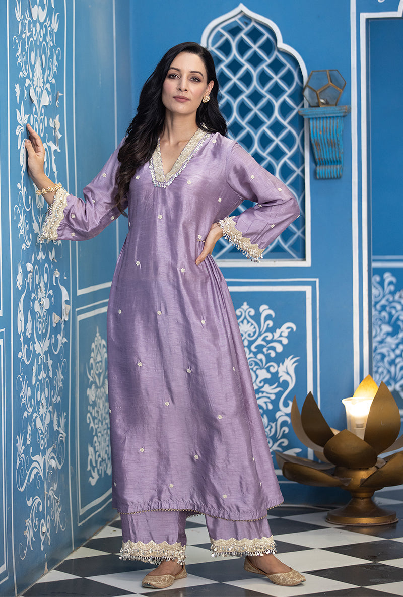 Lavender Overlap Ameera Kurta Set