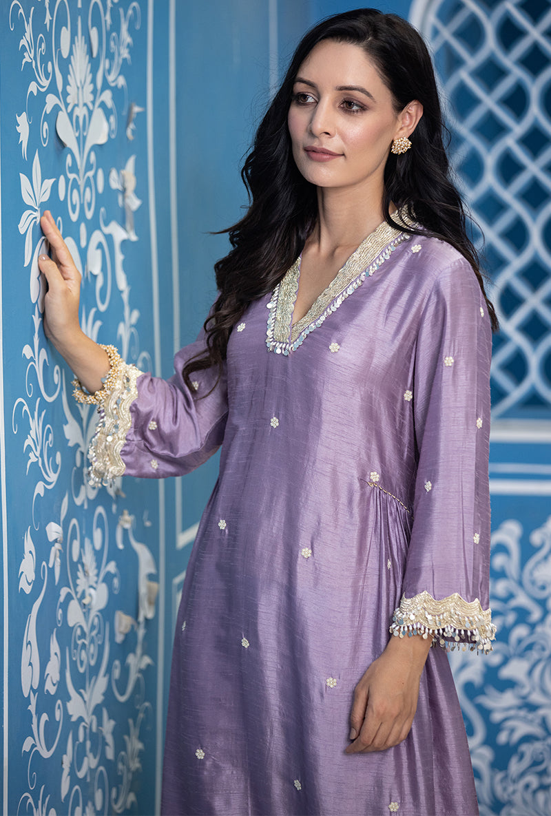 Lavender Overlap Ameera Kurta Set
