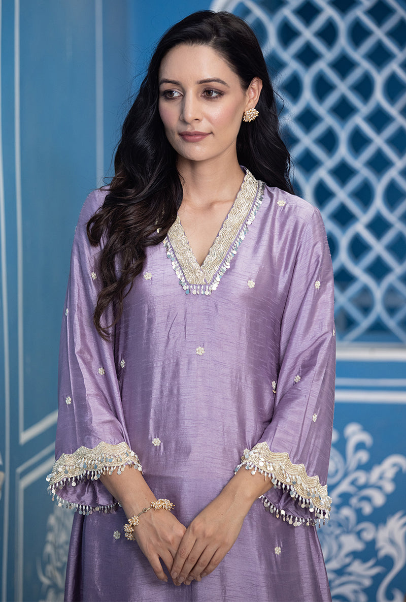 Lavender Overlap Ameera Kurta Set