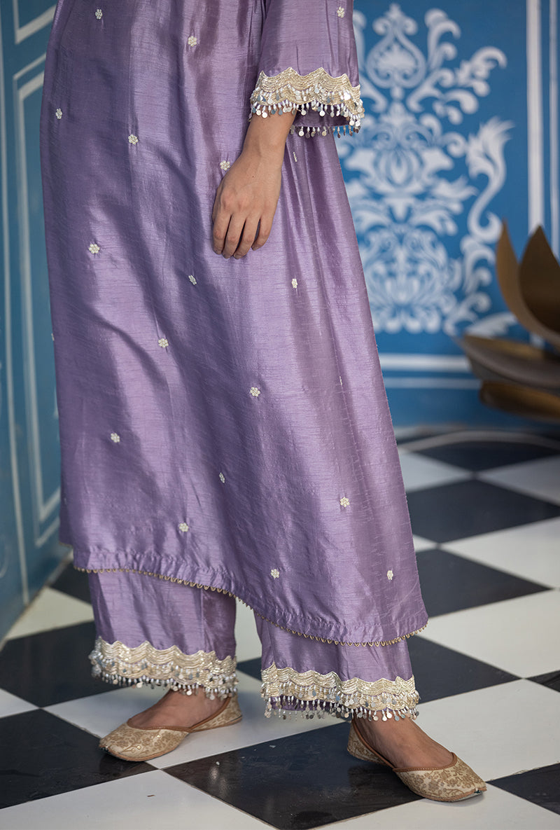 Lavender Overlap Ameera Kurta Set