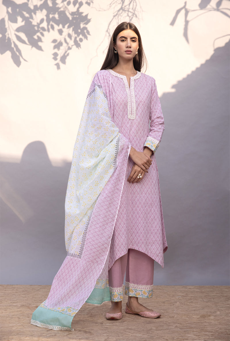 Lilac High Low Maya Kurta Set