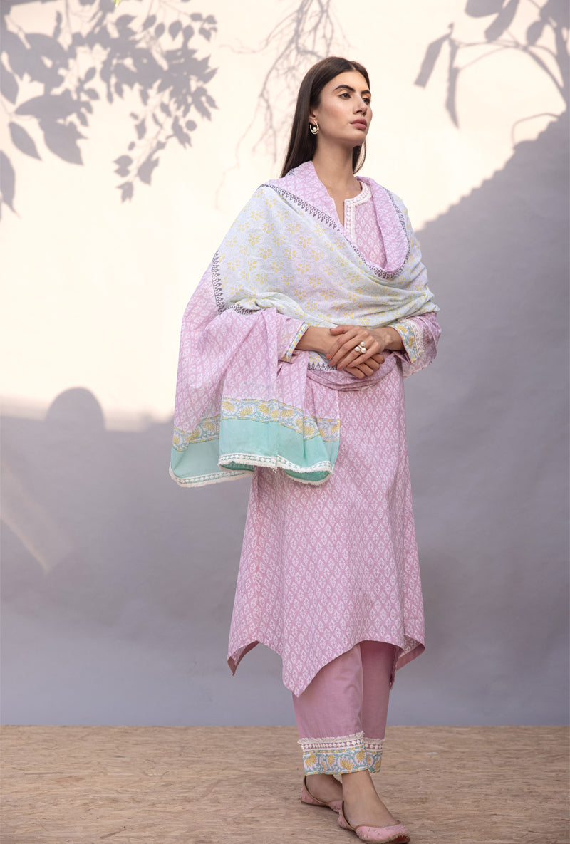 Lilac High Low Maya Kurta Set