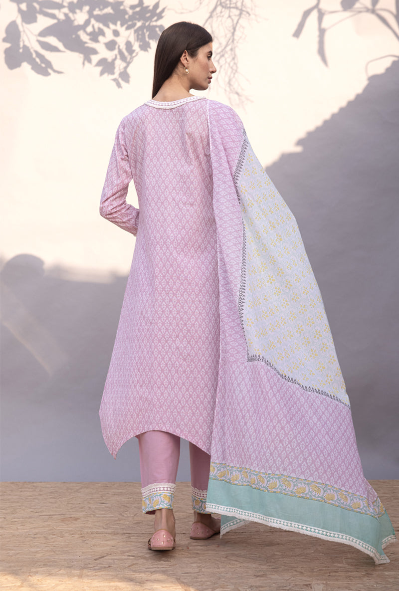 Lilac High Low Maya Kurta Set