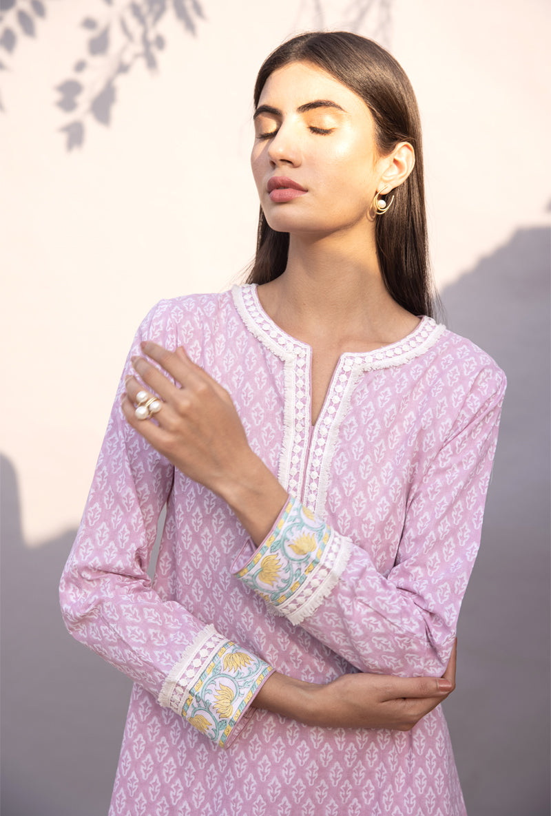 Lilac High Low Maya Kurta Set