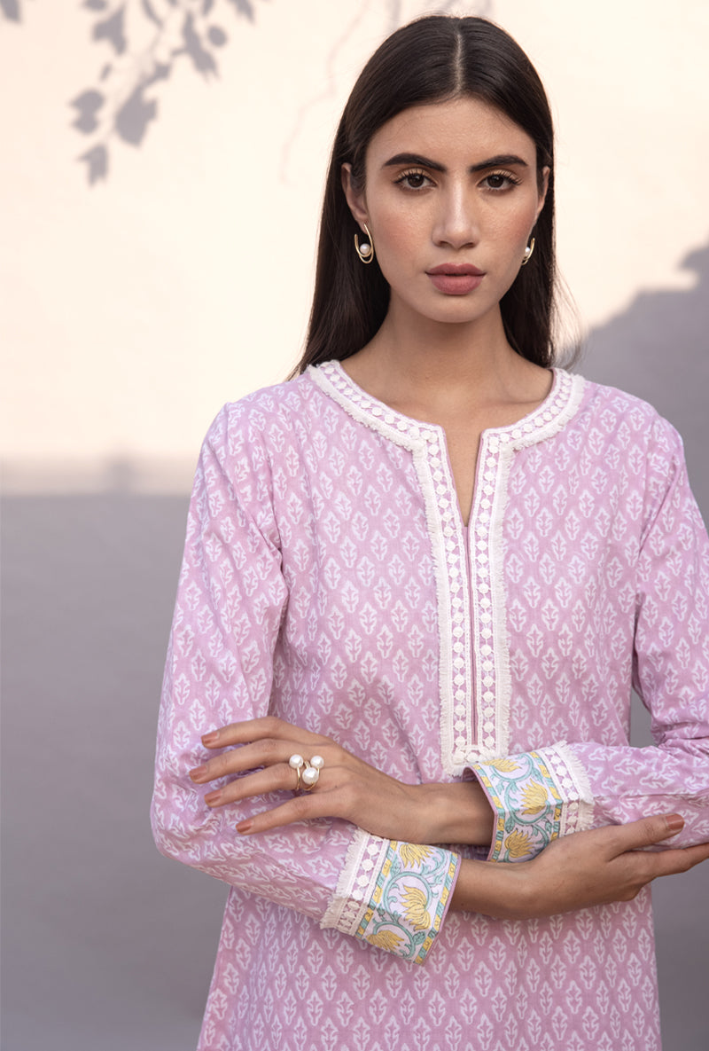 Lilac High Low Maya Kurta Set