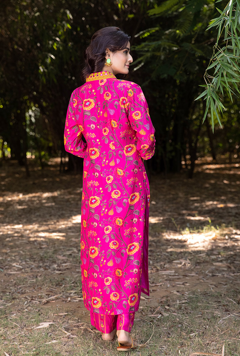 Pink Overlap Neckline Amaaya Kurta Set