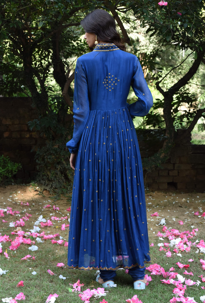 Blue Gul Anarkali Set