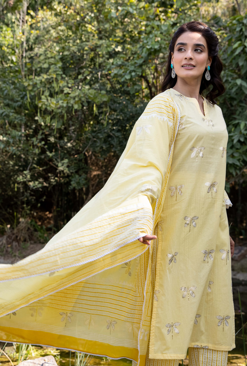 Yellow Titlie Straight Kurta Set
