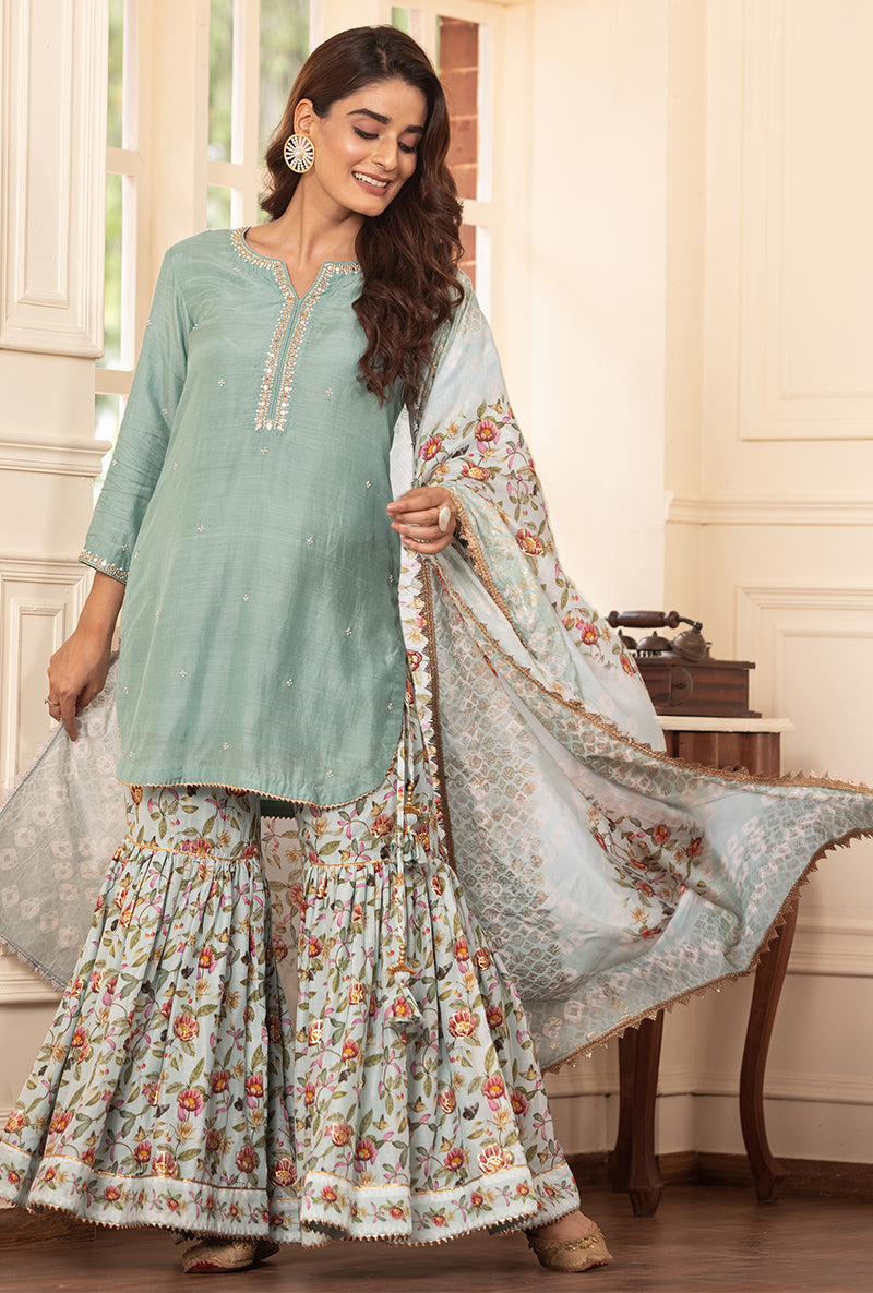 Aqua Kiah Gharara Set