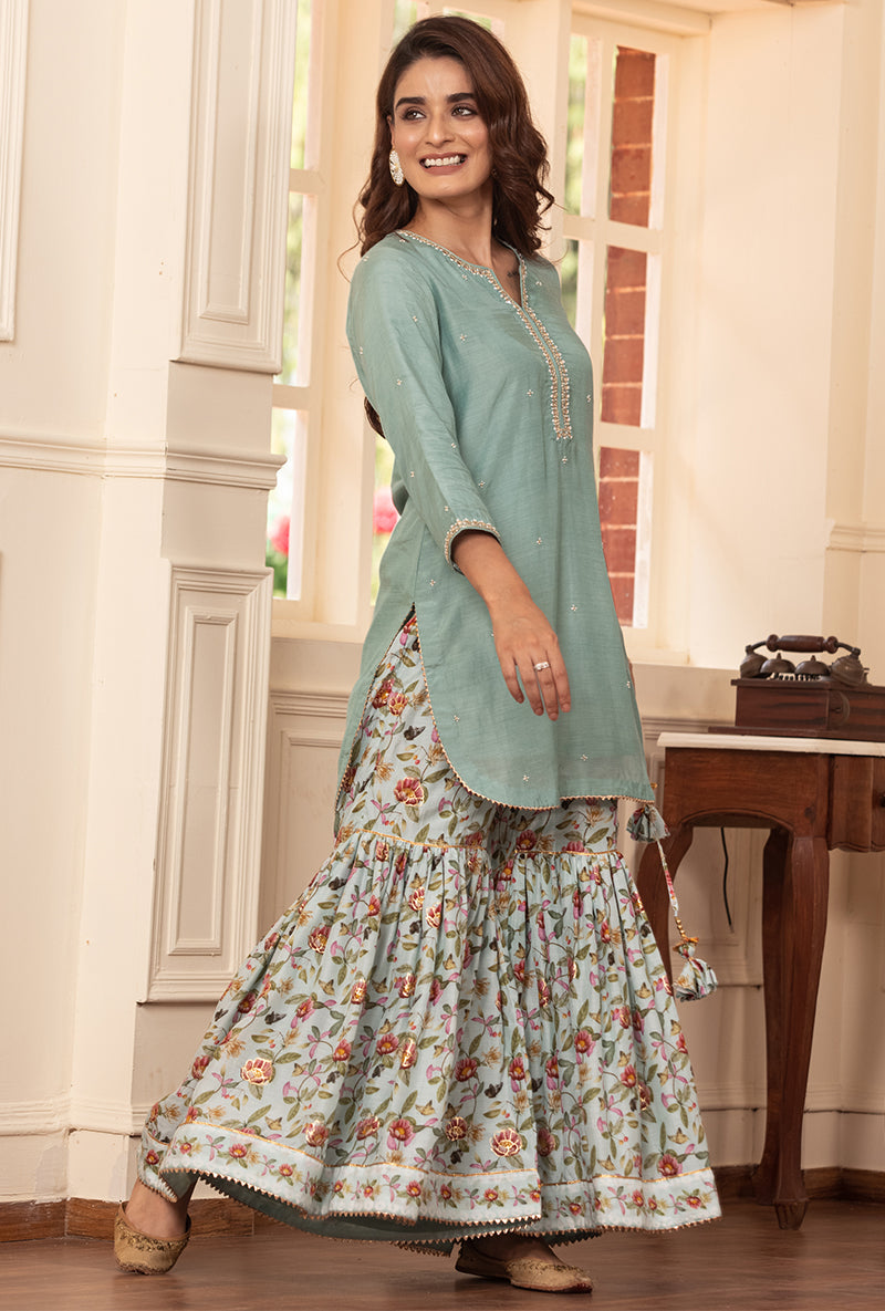 Aqua Kiah Gharara Set