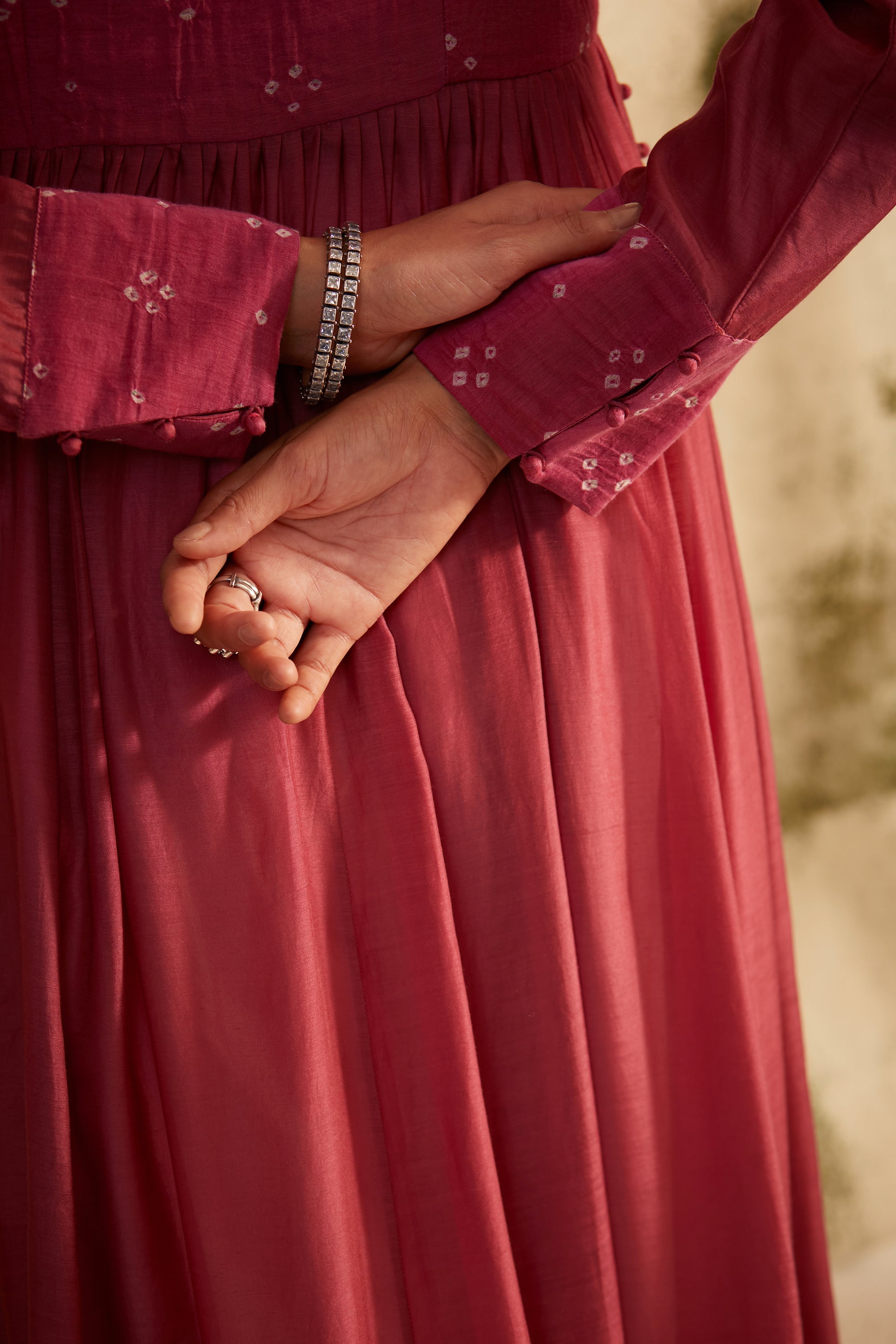 Onion Pink Side Slit Kali Inaya Kurta Set